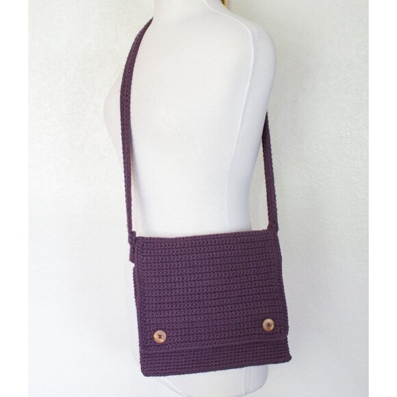 Messenger Bag - Crocheted Purple Shoulder Bag - Picture 6 of 8